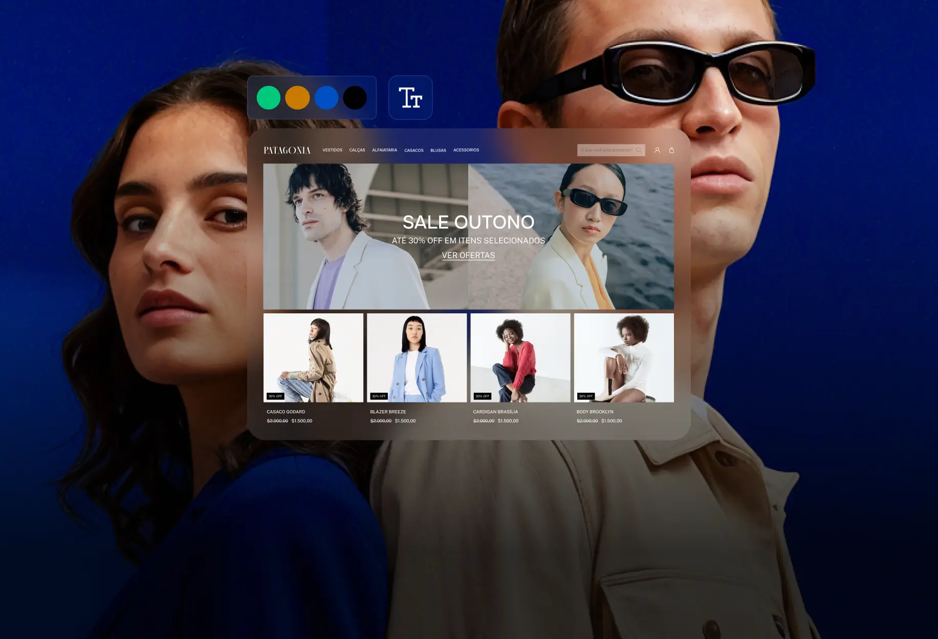 Builder visual da Nuvemshop para criação de lojas online